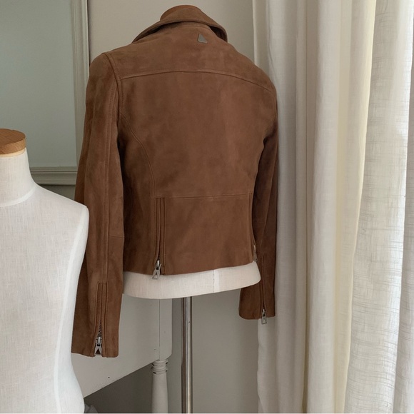 Eleven Paris Genuine Leather Suede Camel Jacket - Picture 4 of 8